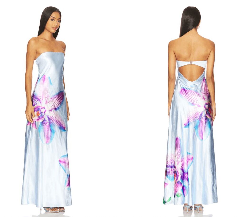 Runaway The Label Celeste Maxi Dress in Orchid Blue Size Small $139